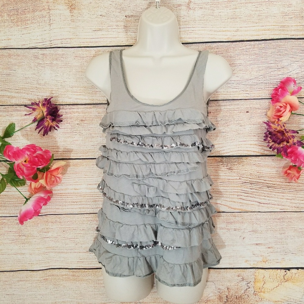 J. Crew Ruffle Sequin Tank Top